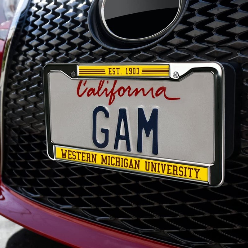 Western Michigan School Logo Full Size Standard License Plate Metal