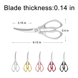 Kitchen Scissor Heavy Duty Metal Handle Shear Steak Pork Beef Cutting Turkey Poultry BBQ Multipurpose Food Cooking Scissors Stainless Steel Ultra Sharp Toothing Blade