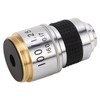 100X Microscope Objective Lens, RMS Size, Brass and Aluminum Alloy