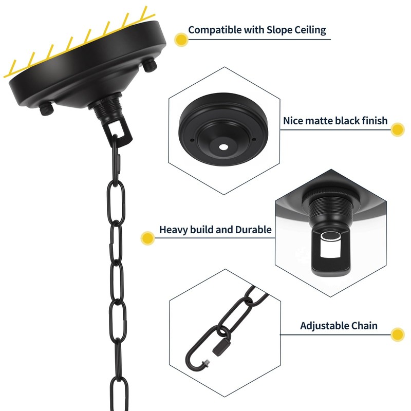 haultop 5.12 Inch Light Canopy Kit, Iron Ceiling Canopy Kit