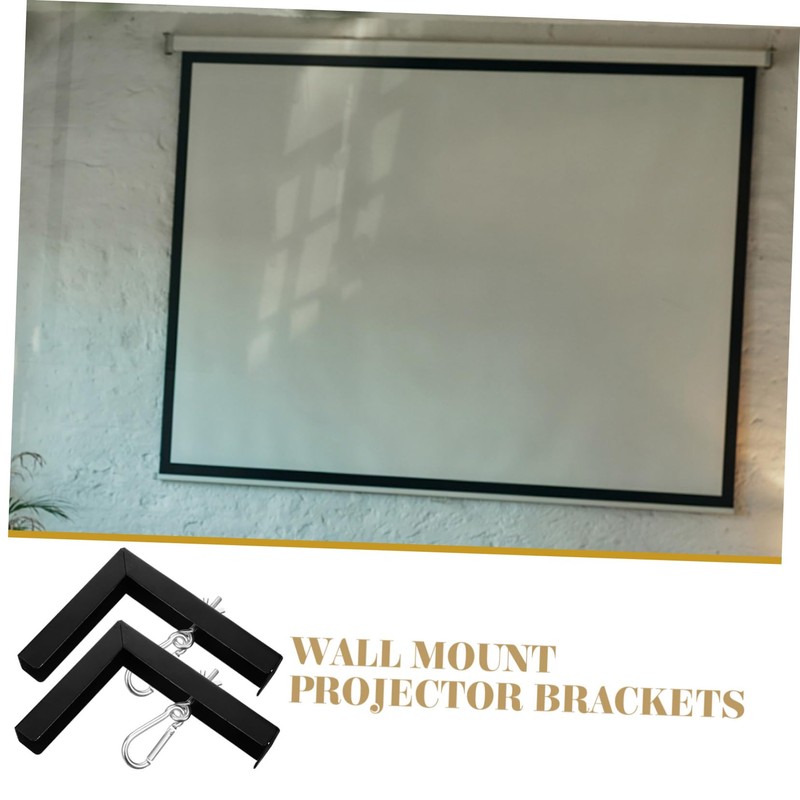 TEHAUX 2pcs Adjustable Shaped Wall Mount Projector Screen Bracket Bracket