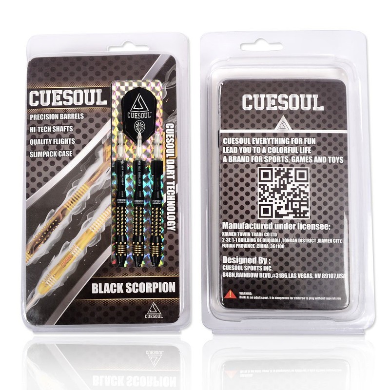 CUESOUL 16 Gram Black Scorpion Soft Tip Darts (CSBCD003)
