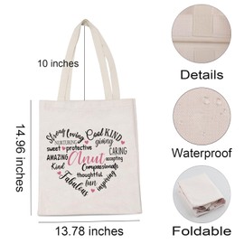 LEVLO Auntie Gift Aunt Compassionate Caring Accepting Shopping Shoulder Bag Mother's Day Thanksgiving Gift, Aunt, Large