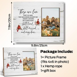 Sympathy Gifts For Loss Of Loved One Those We Love Don't Go Away Wood Frames, 4x6 Photo Frame with Stand for Wall and Tabletop Display Bereavement Gifts for Christmas, Wall Frame Hanging Frame -18