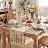 Beige Soft Chain Embroidery Wild Floral Spring Table Runner, Seasonal