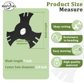 2 Pack Edger Blades Compatible with Craftsman MTD Troy-Bolt Tri-Arc Edeger for 781-0748 Replaces 781-0748-0637 981-0748 40-009 7185767 490-105-M017 781-0748 9" 3-Side Edger Blade 5/8" Center Hole