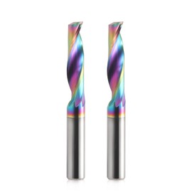 CNC Milling Cutter with a Groove for Aluminium, 6 mm Shank, Single Flute End Mill, Spiral Mill Bit Solid Carbide with DLC Coating, 6 mm Cutting Diameter End Mill, Solid Carbide End Mill, Pack of 2