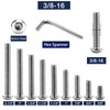 3/8-16 x 1-1/4" Button Head Socket Cap Bolts Screws, 20Pcs
