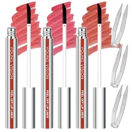 Juego de tinte de delineador de labios de 3 colores, acabado mate líquido con kit de pinzas para mujer, de larga duración, impermeable, altamente pigm