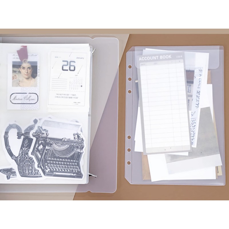 [Donaly] A5 A6 Clear File Binder Holder, Mini, 6 Holes,