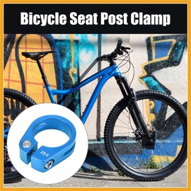 Partuto 28.6mm Aluminium Alloy Bicycle Seat Post Clamp Seat Post Clip Blue Replacement