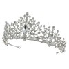 Samky Silver Bridal Crown Rhinestone Wedding Tiara Headpiece Bride's Crystal