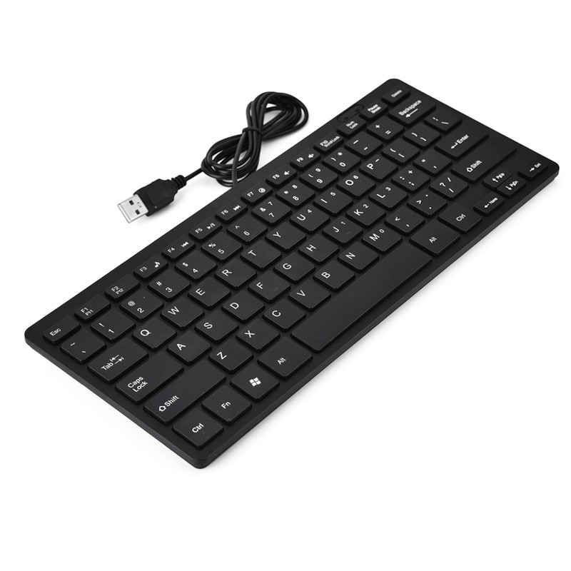 78 Keys Ultra Thin Mini USB Wired Keyboard for Desktop
