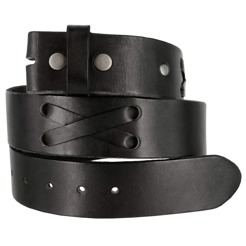 TB105 Western X-Laced Genuine Full Grain Leather Belt Strap with