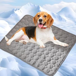 Dog Cooling Mat,Washable Portable Coolings Pad for Pet Dogs & Cats Sleeping Mat for Indoor & Outdoor Use, Keep Cooling for Pets(Dark Gray,27.6" L x 21.7" W)