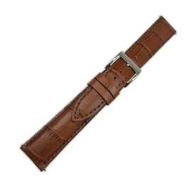 Maruman Watch Band, Self-Changing, Cow (Embossed Crocodile) Made in Japan, Braun, Casual