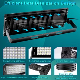 Indmird LED Spotlight Floodlights Outdoor 150 W, 18000 LM LED Floodlights 7000 K Cool White Spotlight Outdoor Spotlight IP67 Waterproof LED Floodlight Outdoor for Garage Farm Factory Warehouse Stadium