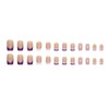 French Tip Press on Nails Medium Coffin Fake Nails Purple