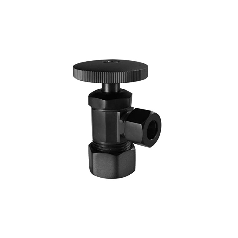 Westbrass D105-62 Round Handle Angle Stop Shut Off Valve, 1/2"