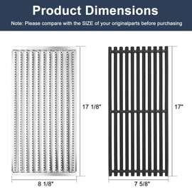 Criditpid Grill Replacement Parts for Charbroil 463242516 463242515 463367016 463355220 3-Burner Grill, Stainless Steel Cooking Grates & Emitter Plates for Charbroil Commercial Grill.