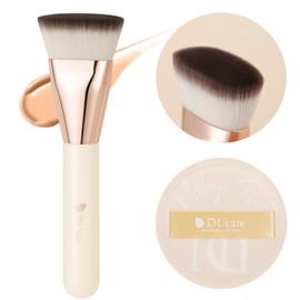 DUcare DS012 Makeup Brush, Foundation Brush, Makeup Puff for All Foundations, Popular, Skin-friendly, Ultra Fine Fine Fiber, Crumble Resistant Base Makeup, Set of 2