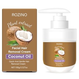 Crema depilatoria facial – Crema depiladora corporal suave a base de aceite de coco para mujeres, sin dolor y antiadherente, segura para la piel sensi