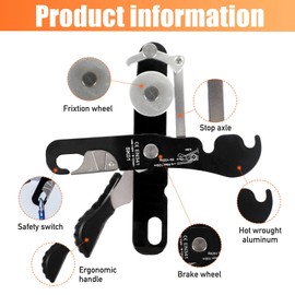 Climbing Stop Descender, Outdoor Rock Climbing Emergency Rescue Device, Hand-Controlled Rope Brake for Safe Abseiling & Rappelling, Anti-Panic Safety Gear (Fits 8-13mm Ropes)