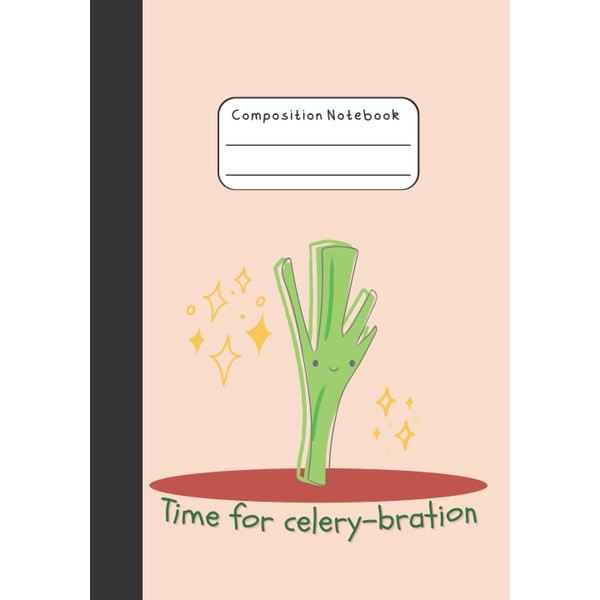 Kawaii Celery Composition Notebook: College-ruled Cute Japanese-themed Journal for Note-taking