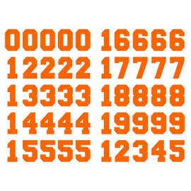Premium Stickers Sports Number Stickers Decals 1.25'' Helmet Numbers for Hockey, Baseball, Football, Lacrosse, Rugby and More (Orange)