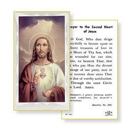 Prayer to The Sacred Heart of Jesus Paper Holy Cards, 100-Count Value Pack