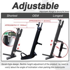 xitomer 0-3" Adjustable Kickstand Fit for SV650 / ABS 2017-2024 Motorcycle Adjustable Side Stand Fit for SV650