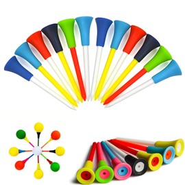 FDRJKN 50Pcs Golf Tees, Plastic Rubber Golf Tees, Durable and Lightweight for Practice, Tournaments, and Gifts, Suitable for All Golfers