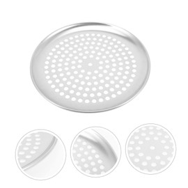 Tofficu Stainless Steel Pizza Pan with Holes Nonstick Baking Tray for Even Heating Perforated Design for Homemade Pizza and Daily Use