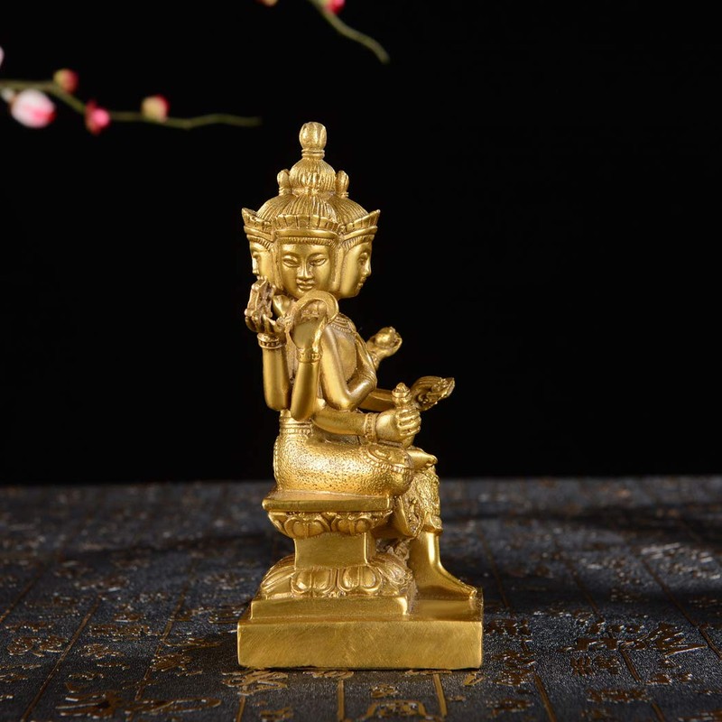 BRABUD Handmade Brass Thailand 4 Faces Buddha Statue Lord Brahma