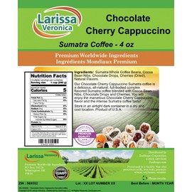 Chocolate Cherry Cappuccino Sumatra Coffee (Gourmet, Naturally Flavored, Whole Coffee Beans) (4 oz, ZIN: 569552)
