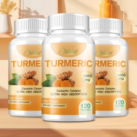 pslalae Turmeric 1000mg - High Absorption, Healthy Joint Supplement, For Inflammation - Two bottle-More favorable