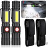 USB Rechargeable Flashlight, Magnetic LED Flashlight, 2000 Lumen Super Bright