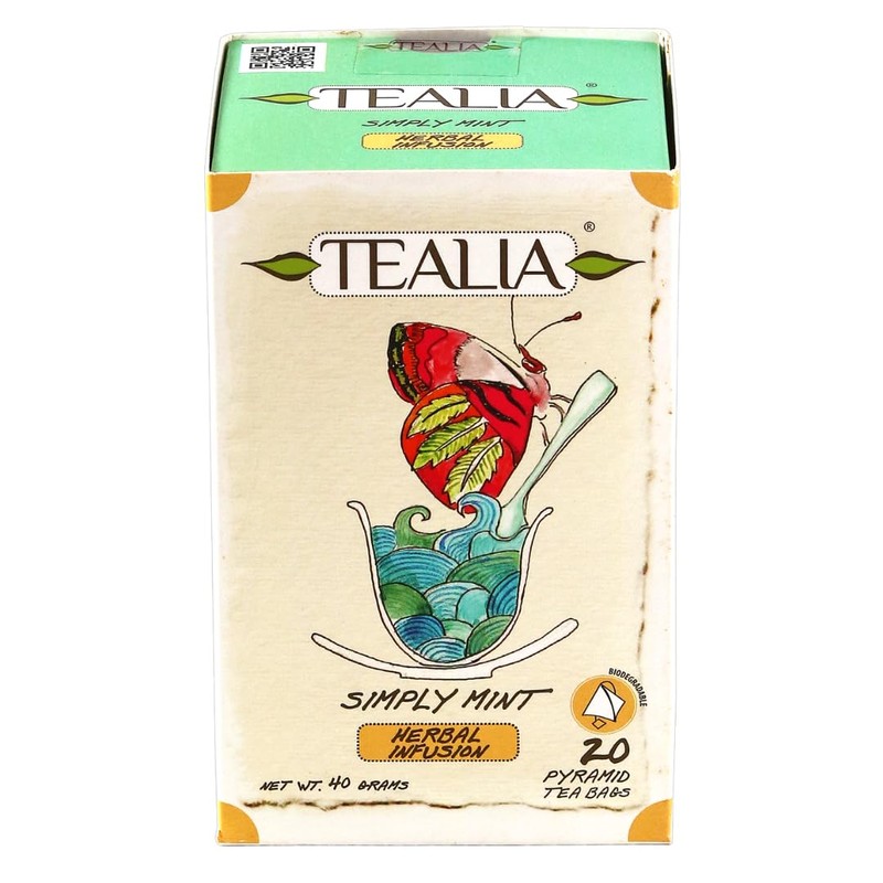Tealia Simply Mint Herbal Tea Gift Set – 20 Biodegradable