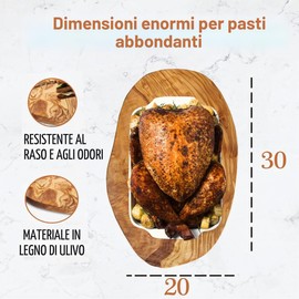 Tagliere in legno d'ulivo, tagliere in legno d'ulivo, tagliere in legno, tagliere per la colazione, tagliere da bistecca, taglio naturale (30L x 16,5B cm)