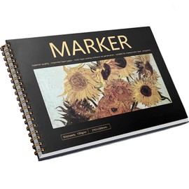 Alcohol Marker Paper Sketchbook A4, Bleedproof 130gsm/86lb Marker Pad, Spiral Bound with Durable Hardcover, Sketchbook for Drawing Acrylic and Alcohol Markers, Art Supplies for Adults, Teens