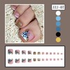 Blue Butterfly Press on Toenails White French Tip False Toenails