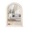 36x24 Inches Farmhouse Wooden Arched Wall Mirrors, Boho Decorative Arch