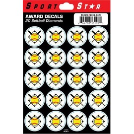 SportStar Baseball/Softball Helmet Award Decals - Softball Diamond (20 Stickers)