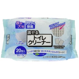 System Polymer Thick Large Flushable Toilet Cleaner, 20 Pieces, White, 12.2 x 8.7 inches (310 x 220 mm)