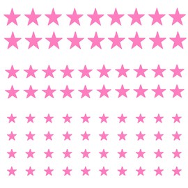 Stars Wall Decal,78 PCS Pink Stars Wall Sticker Easy to Peel and Stick for Room,Kids Room Decoration Ins hot