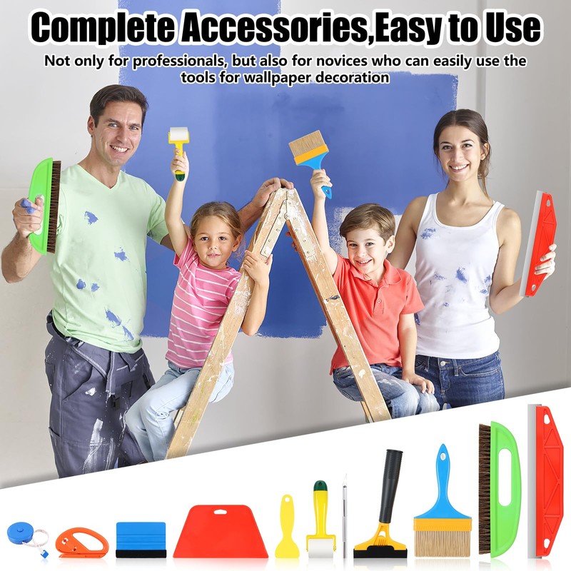 16 Piece Wallpaper Smoothing Tool Set, Wallpaper Tools Including Pressing