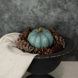 Light Blue Pumpkin Fall Decoration - 3" H x 4" Dia - Ragon House - LA207789
