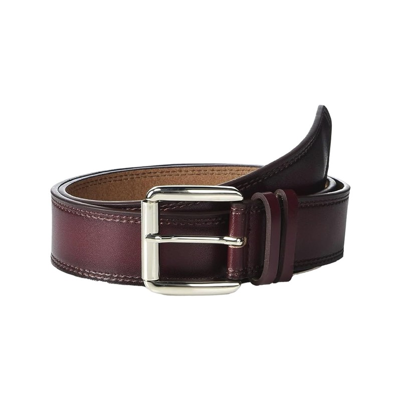 Stacy Adams Men's Dylan 40mm Burnished Leather Belt, Burgundy, 36