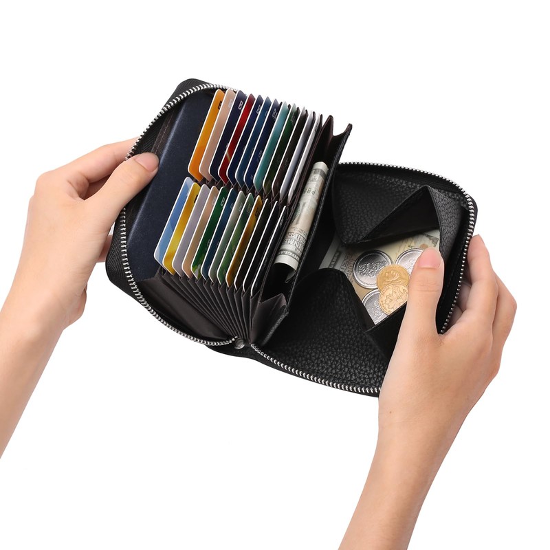 SENDEFN Mini Wallet, Women's, Genuine Leather, Compac, Large Capacity, Coin