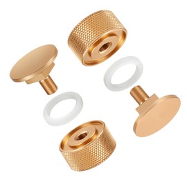 Welding Hood Helmet Fasteners, 1 Pair Aluminum Pipeliner Headgear Replacement Parts with Non-Slip Silicone Washer, Anti-Rust and Durable Welding Helmet Accessories, Golden